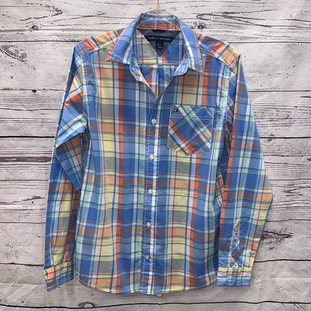 Tommy Hilfiger Boys Plaid Shirt Size LG (16/18)